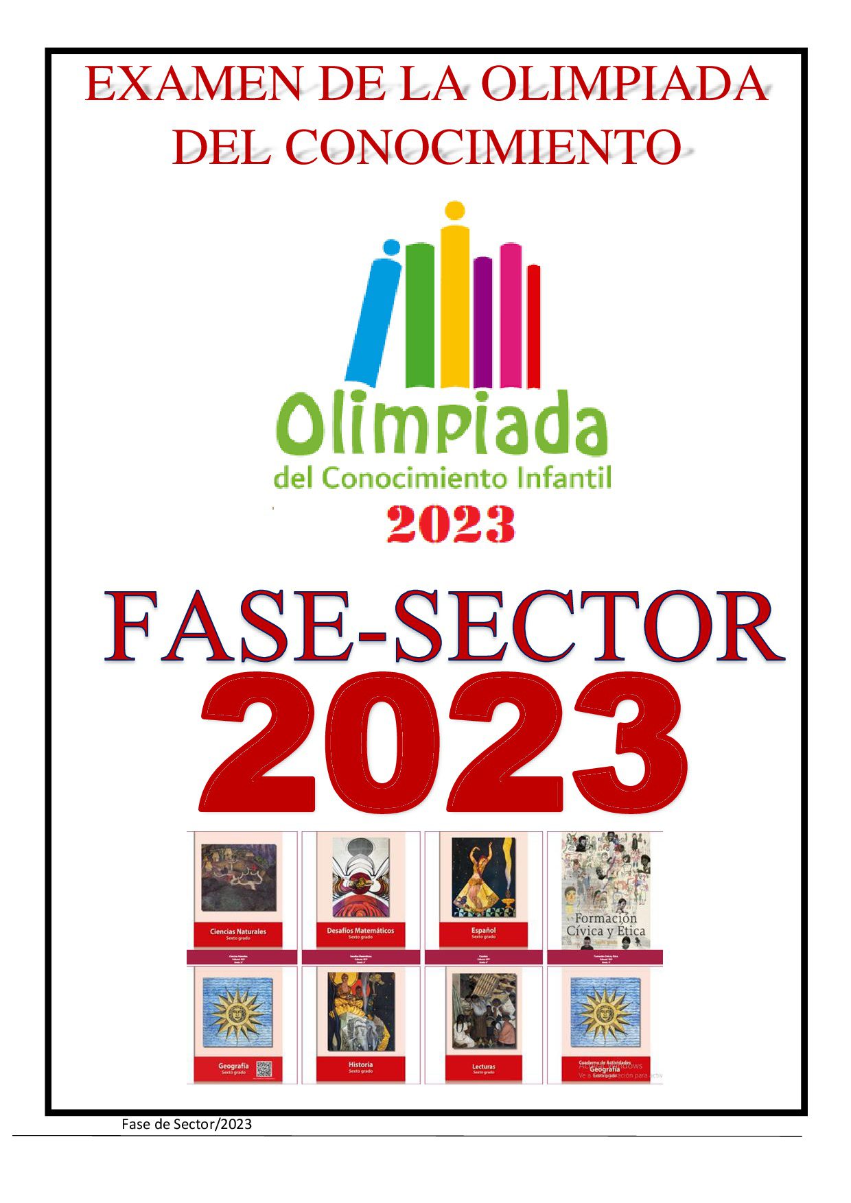 Examen De La Olimpiada Del Conocimiento Infantil Fase Sector 2023