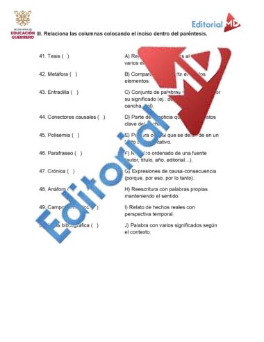 Examen Extraordinario ESPAÑOL PRIMERO de Secundaria NEM 2025 - Image 2