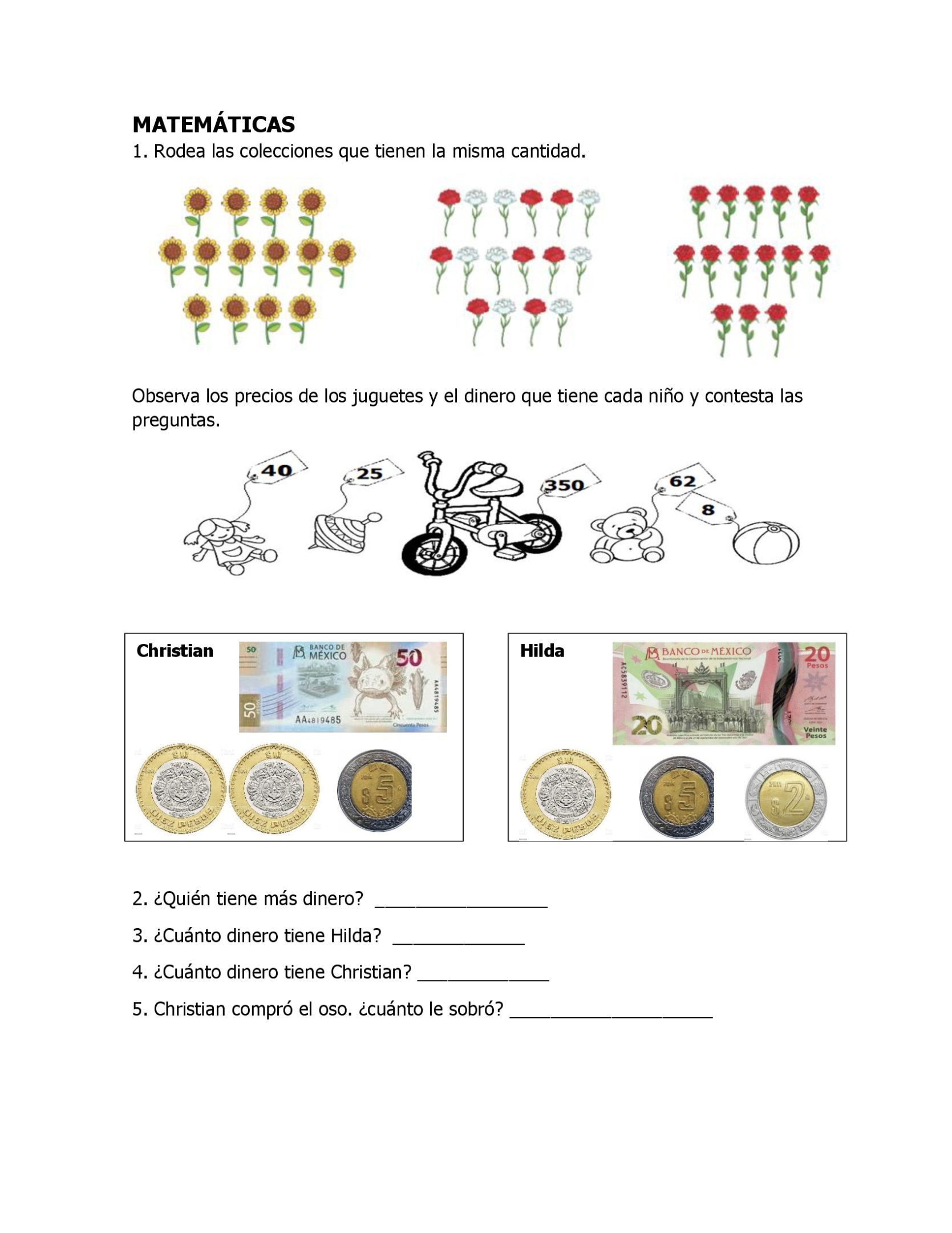 Examen diagnóstico Segundo Grado de Primaria