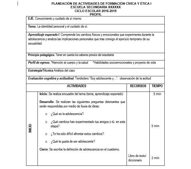 Ejemplo de formación cívica