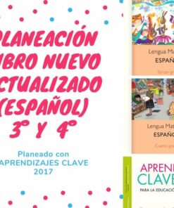 Gráfico promocional para los libros de texto actualizados PLANEACIÓN ENERO 4° LIBROS ACTUALIZADOS 2021-2022 para 3º y 4º grado, con portadas coloridas y el texto 
