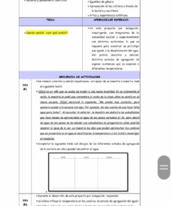Un documento educativo en español, destinado a PLANEACION TERCER GRADO OCTUBRE (4 SEMANAS), con secciones para diversas actividades a lo largo de las 4 SEMANAS. Incluye gráficos, tablas, texto resaltado y una imagen de un niño y una computadora portátil. La atención parece estar en el pensamiento científico y el aprendizaje basado en la investigación adaptados a PLANEACION TERCER GRADO.