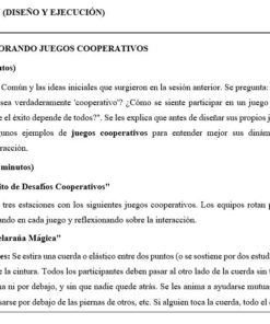 Plan de clase en español que detalla la 