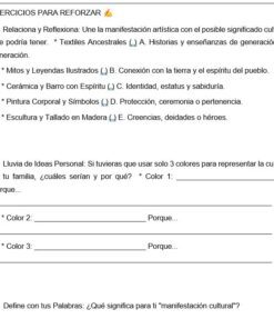 Hoja de trabajo en español titulada 