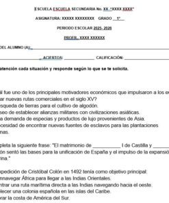 Ficha escolar en español con preguntas sobre las motivaciones económicas de la exploración europea y el matrimonio de los monarcas españoles. Incluye espacios para el nombre del alumno, la fecha y la puntuación.