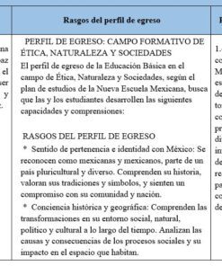 Una tabla con tres columnas: 