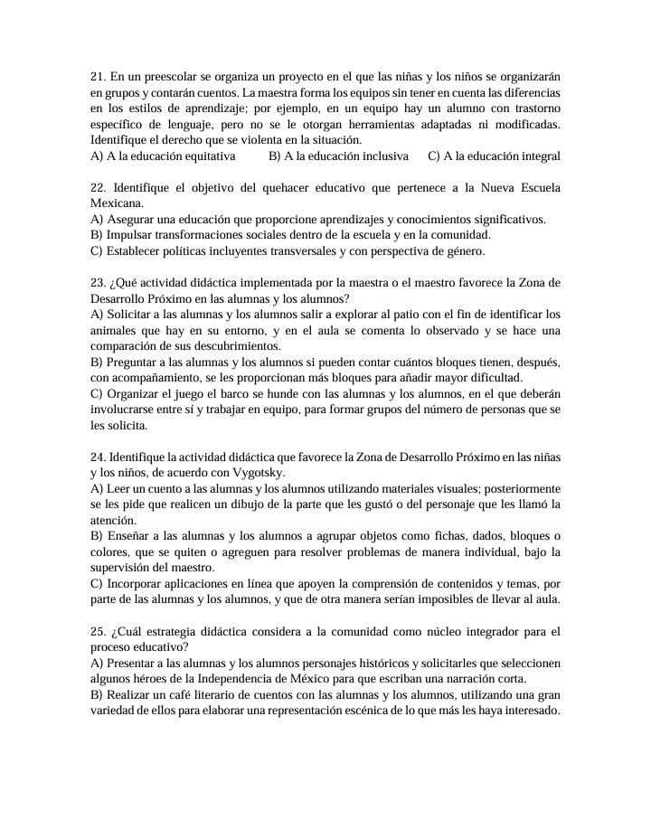 REACTIVOS DE ADMISION DOCENTE EN EDUCACION BASICA NIVEL PREESCOLAR AÑO 2025 3 REACTIVOS DE ADMISION DOCENTE EN EDUCACION BASICA NIVEL PREESCOLAR AÑO 2025 - Image 3