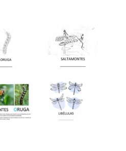 La imagen presenta cuatro secciones como parte de un Proyecto Primavera Infantil. La parte superior izquierda muestra una 