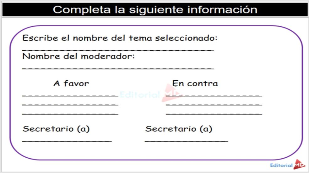 actividades para un debate