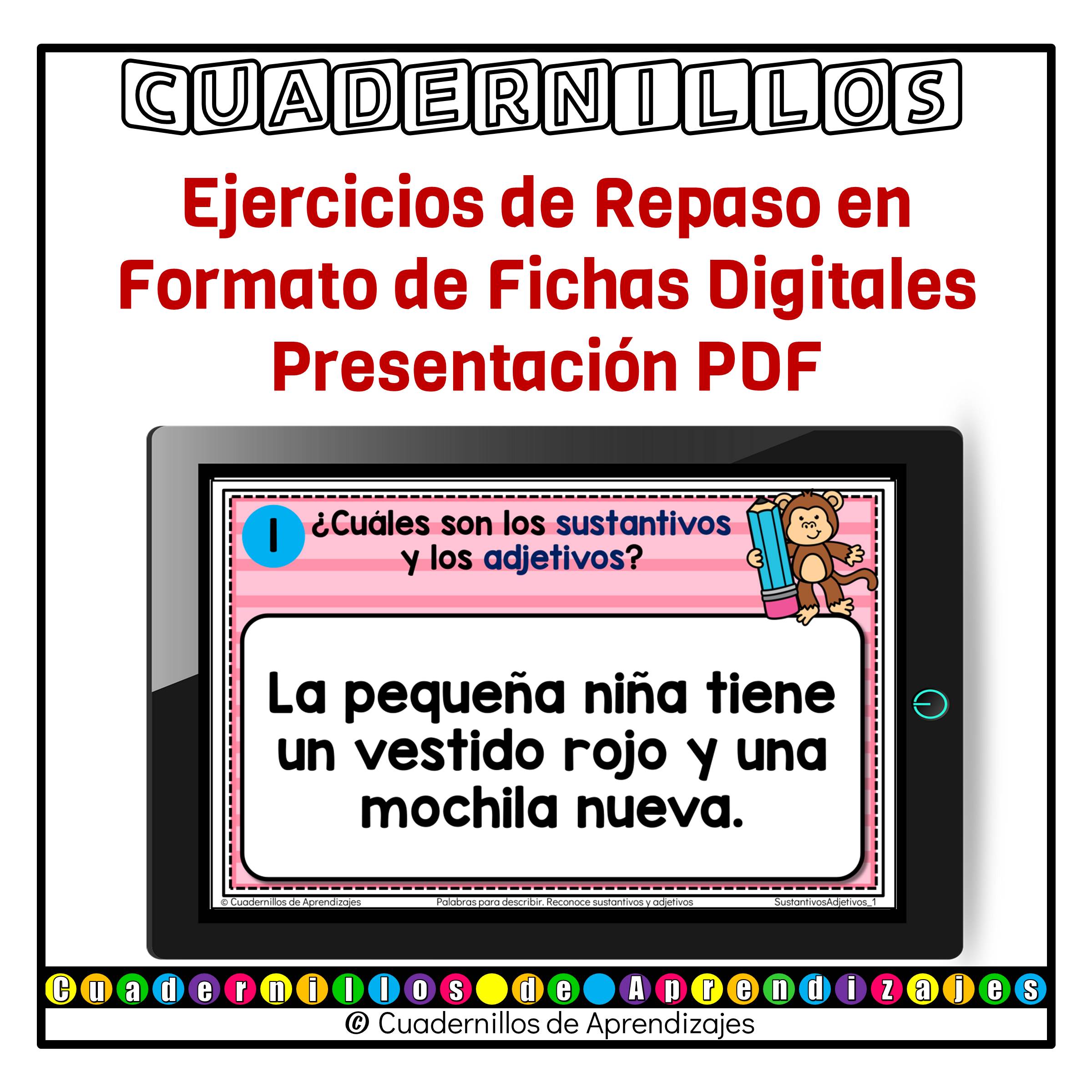 Palabras para describir Reconocer sustantivos y adjetivos Gramática Español Segundo grado Primaria Fichas Digitales 2 Palabras para describir Reconocer sustantivos y adjetivos Gramática Español Segundo grado Primaria Fichas Digitales - Image 2