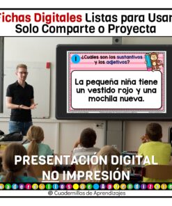 Palabras para describir Reconocer sustantivos y adjetivos Gramática Español Segundo grado Primaria Fichas Digitales 12 adjetivos sustantivos fichas digitales 3