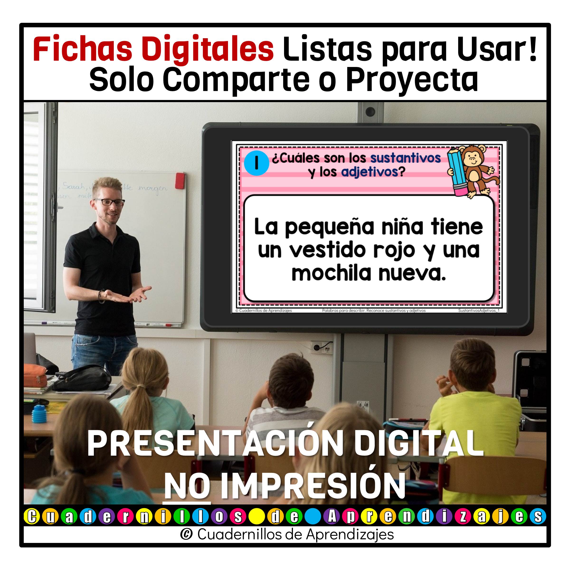 Palabras para describir Reconocer sustantivos y adjetivos Gramática Español Segundo grado Primaria Fichas Digitales 3 Palabras para describir Reconocer sustantivos y adjetivos Gramática Español Segundo grado Primaria Fichas Digitales - Image 3