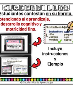 Palabras para describir Reconocer sustantivos y adjetivos Gramática Español Segundo grado Primaria Fichas Digitales 16 adjetivos sustantivos fichas digitales 7