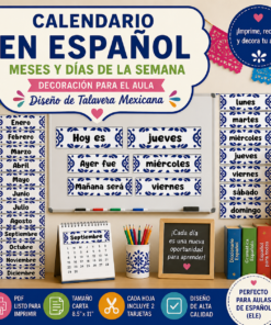 Meses y Días de la Semana en Español | Decoración para el Aula | Talavera Mexicana