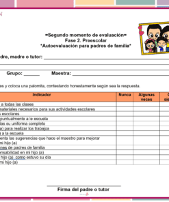 autoevaluacion padres segundo momento preescolar