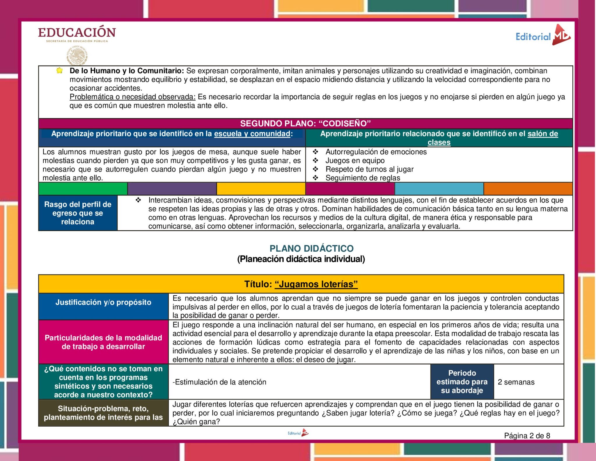 Planeación Jugamos Loterías para Preescolar 3 Planeación Jugamos Loterías para Preescolar - Image 3