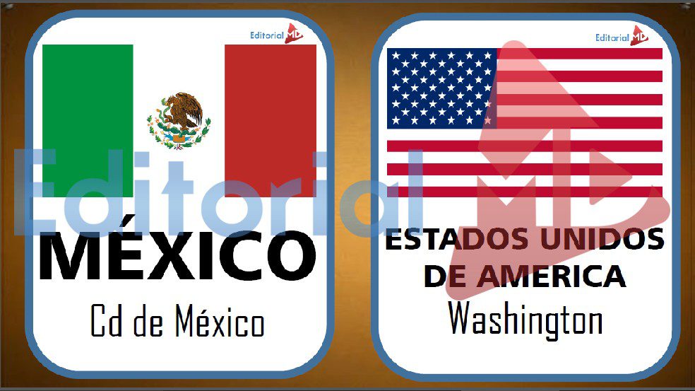 banderas mexioc y estados unidos