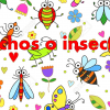 Colorida ilustración con varios insectos estilo dibujos animados como abejas, mariposas y mariquitas con flores, corazones y el texto "Planeación Didáctica Proyecto 'Los Insectos'" sobre fondo blanco.