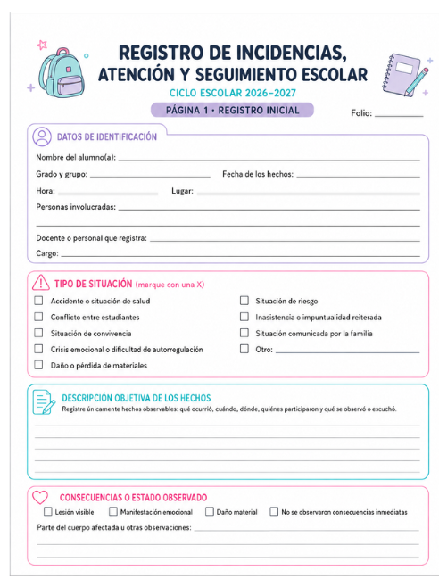 BITACORA DE INCIDENCIAS, ATENCIÓN Y SEGUIMIENTO ESCOLAR 3 BITACORA DE INCIDENCIAS, ATENCIÓN Y SEGUIMIENTO ESCOLAR - Imagen 3
