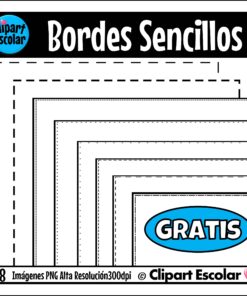 GRATIS Bordes Sencillos Clipart Escolar