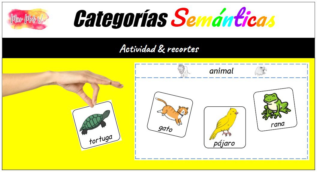 Láminas para trabajar el vocabulario campo semántico animales