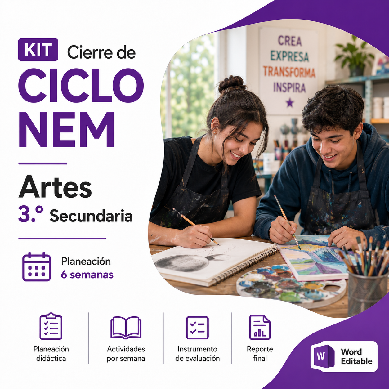 Kit de Cierre de Ciclo Artes 3 Secundaria 2026-2027 | Planeación, Actividades, Evaluación y Reporte Editable en Word 1 Kit de Cierre de Ciclo Artes 3 Secundaria 2026-2027 | Planeación, Actividades, Evaluación y Reporte Editable en Word