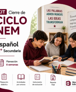 Kit de Cierre de Ciclo Español 2 Secundaria 2026-2027 | Planeación, Actividades, Evaluación y Reporte Editable en Word