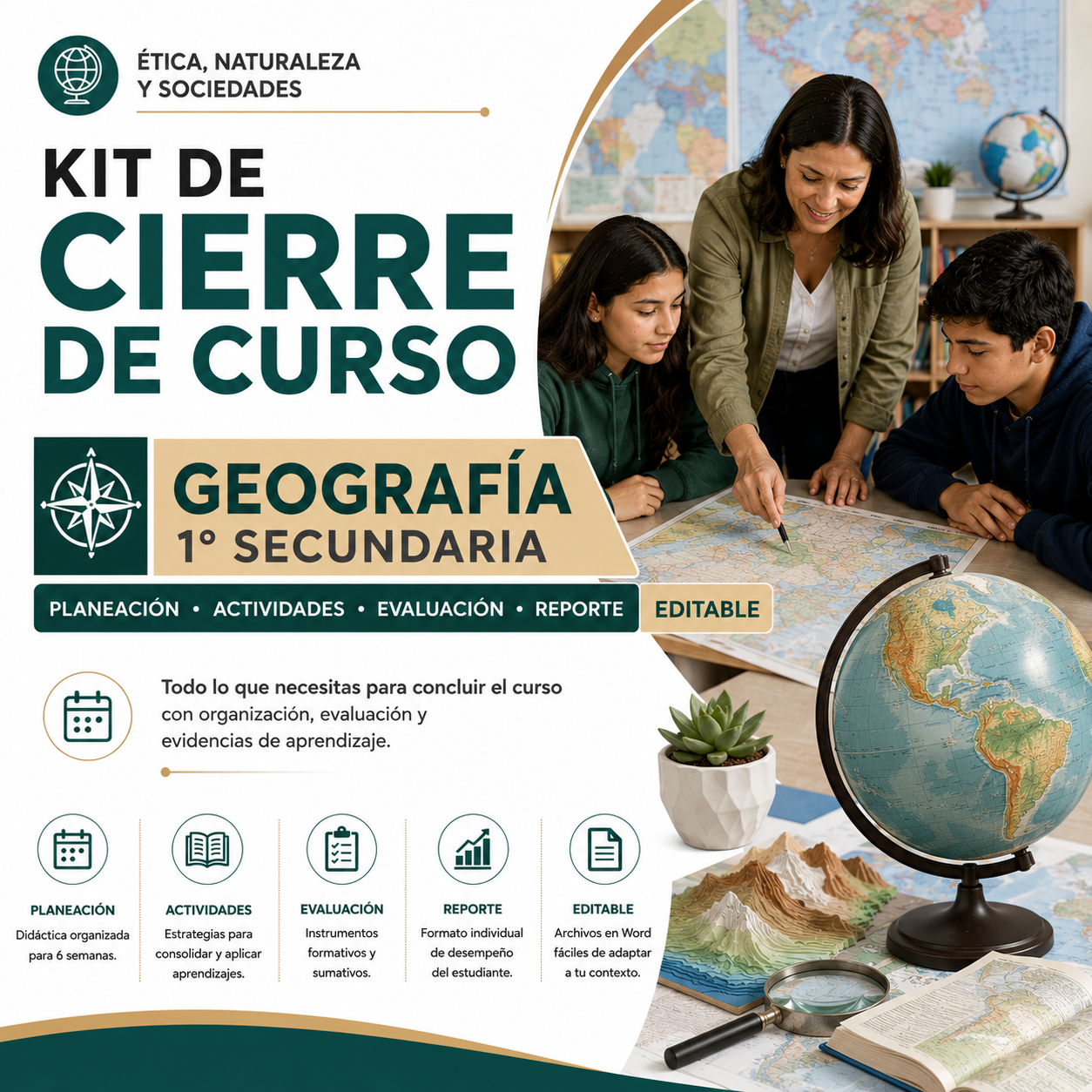 Kit de Cierre de Ciclo Geografía 1 Secundaria 2026-2027 | Planeación Didáctica, Actividades, Evaluación y Reporte Editable en Word 1 Kit de Cierre de Ciclo Geografía 1 Secundaria 2026-2027 | Planeación Didáctica, Actividades, Evaluación y Reporte Editable en Word