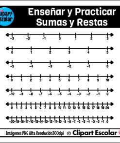 clipart escolar rectas numericas 3