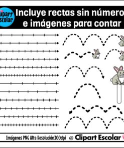 clipart escolar rectas numericas 5