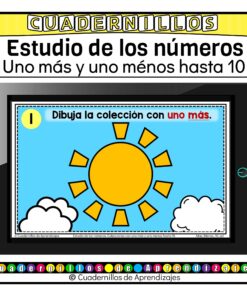 Representación de colecciones uno más menos hasta 10 Estudio de los números Matemáticas Primer grado Primaria Fichas Digitales