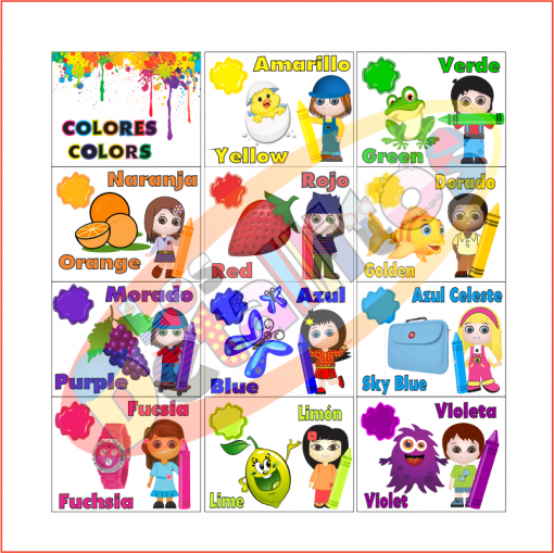 Tarjetas Colores En Español E Inglés