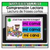 Lectura Frases Cortas Comprensión Lectora Español Primer Grado Primaria Fichas Digitales