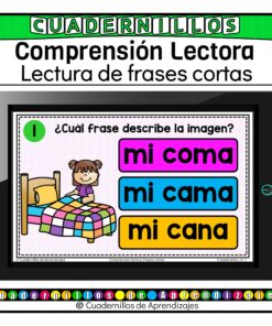 Lectura Frases Cortas Comprensión Lectora Español Primer Grado Primaria Fichas Digitales