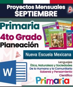Planeación por Proyectos 4° Grado de Primaria (SEPTIEMBRE 2026) !EVALUACIÓN DIAGNÓSTICA GRATIS!