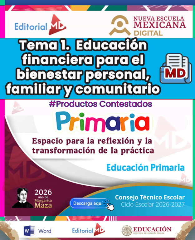 TEMA 1 CONTESTADO: Educación financiera para el bienestar personal, familiar y comunitario en el marco de la NEM CTE 2026 - 2027 (PRIMARIA) 1 TEMA 1 CONTESTADO: Educación financiera para el bienestar personal, familiar y comunitario en el marco de la NEM CTE 2026 - 2027 (PRIMARIA)