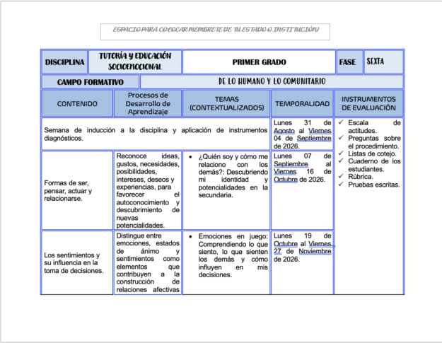 Paquete de Planeaciones anuales, Secundaria, Disciplina Tutoría I 1 Paquete de Planeaciones anuales, Secundaria, Disciplina Tutoría I