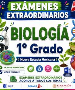 Examen Extraordinario Biología Secundaria 1° Grado NEM | Word Editable