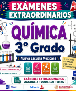 Examen Extraordinario Química Secundaria 3° Grado NEM | Word Editable
