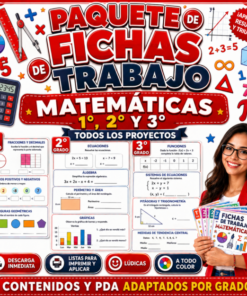 Fichas de trabajo MATEMÁTICAS SECUNDARIA 1°, 2° Y 3° Grado | TODOS LOS CONTENIDOS (IMPRIMIBLES)