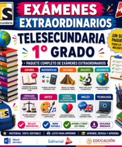 Paquete Exámenes Extraordinarios Telesecundaria 1° Grado NEM (TODAS LAS ASIGNATURAS) | Word Editable