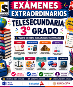 Paquete Exámenes Extraordinarios Telesecundaria 3° Grado NEM (TODAS LAS ASIGNATURAS) | Word Editable