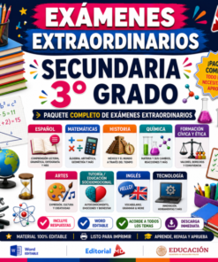 Exámenes Extraordinarios Secundaria 3° Grado NEM (TODAS LAS ASIGNATURAS) | Word Editable