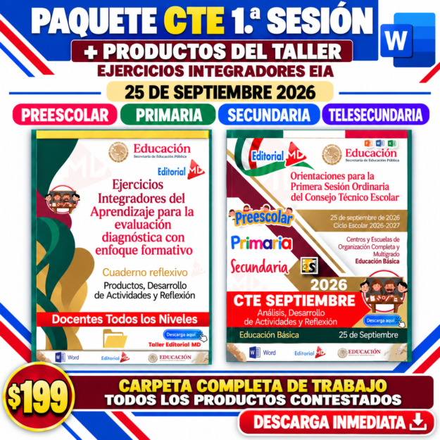 PAQUETE DOCENTE| CTE PRIMERA SESIÓN + TALLER Ejercicios Integradores EIA CONTESTADO 2026 1 PAQUETE DOCENTE| CTE PRIMERA SESIÓN + TALLER Ejercicios Integradores EIA CONTESTADO 2026