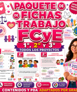 Fichas de trabajo FCyE SECUNDARIA 1°, 2° Y 3° Grado | TODOS LOS CONTENIDOS (IMPRIMIBLES)