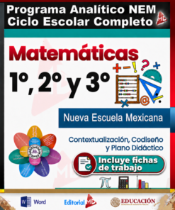 Planeaciones MATEMÁTICAS1°, 2° y 3° Grado Secundaria PAQUETE (Ciclo Escolar 2026 – 2027) + Fichas de Trabajo