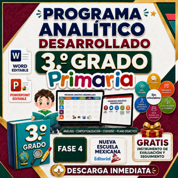 PROGRAMA ANALÍTICO de 3º Grado de PRIMARIA + Instrumento de Evaluación | CICLO ESCOLAR 2026–2027 1 PROGRAMA ANALÍTICO de 3º Grado de PRIMARIA + Instrumento de Evaluación | CICLO ESCOLAR 2026–2027