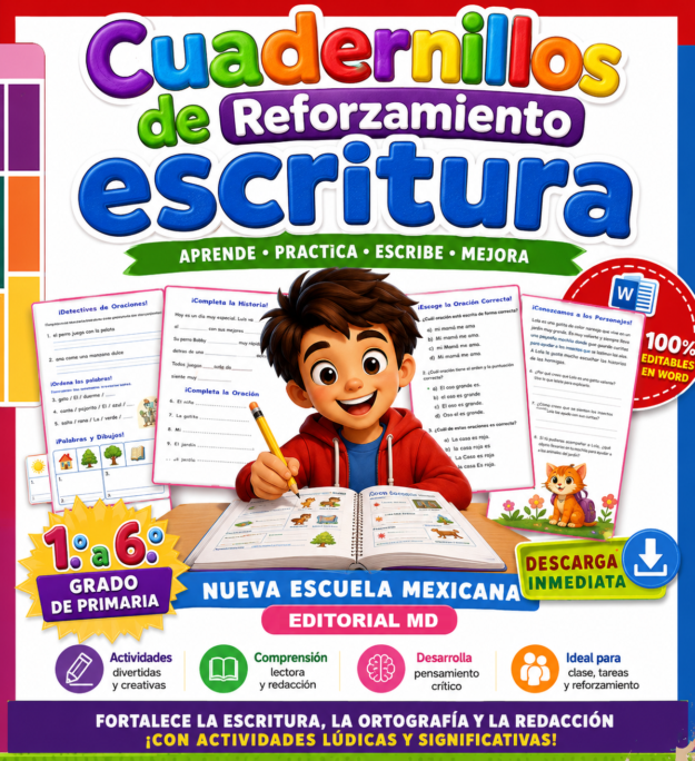 CUADERNILLOS DE REFORZAMIENTO DE ESCRITURA 1º a 6º GRADO DE PRIMARIA | NEM (WORD EDITABLES) 1 CUADERNILLOS DE REFORZAMIENTO DE ESCRITURA 1º a 6º GRADO DE PRIMARIA | NEM (WORD EDITABLES)