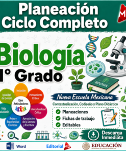 Planeaciones Biología 1° Grado Secundaria PAQUETE (Ciclo Escolar 2026 – 2027) + Fichas de Trabajo