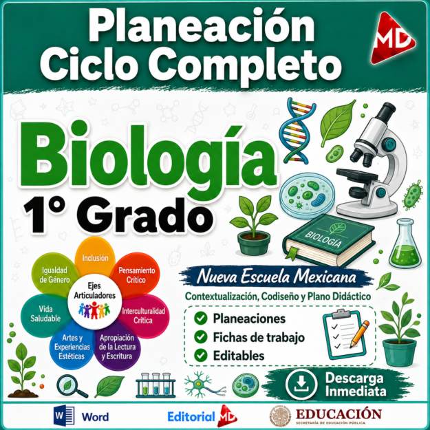 Planeaciones Biología 1° Grado Secundaria PAQUETE (Ciclo Escolar 2026 – 2027) + Fichas de Trabajo 1 Planeaciones Biología 1° Grado Secundaria PAQUETE (Ciclo Escolar 2026 – 2027) + Fichas de Trabajo